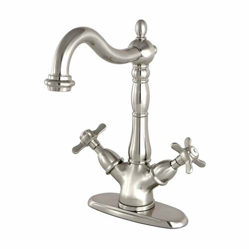 Kingston Brass KS1498BEX Essex Brushed Nickel Double-Handle Vessel Sink Faucet