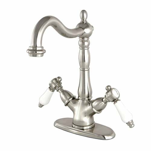 Kingston Brass KS1498BPL Bel-Air Brushed Nickel Double-Handle Vessel Sink Faucet