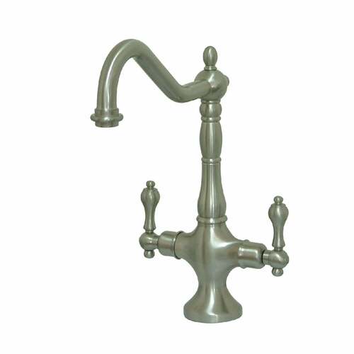 Kingston Brass KS1778ALLS Heritage Brushed Nickel Two-Handle Kitchen Faucet, Single-Hole