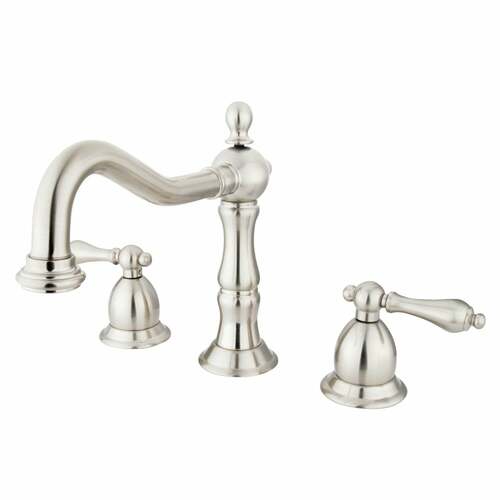Kingston Brass KS1978AL Heritage Brushed Nickel Widespread Bathroom Faucet with Brass Pop-Up