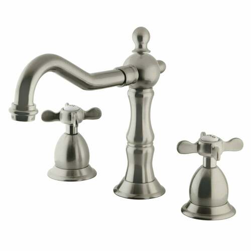Kingston Brass KS1978BEX Essex Brushed Nickel Widespread Bathroom Faucet with Brass Pop-Up