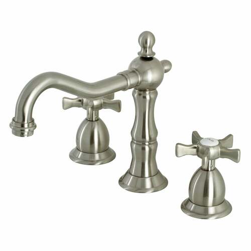 Kingston Brass KS1978NX Hamilton Widespread Bathroom Faucet, Brass Pop-Up, Brushed Nickel