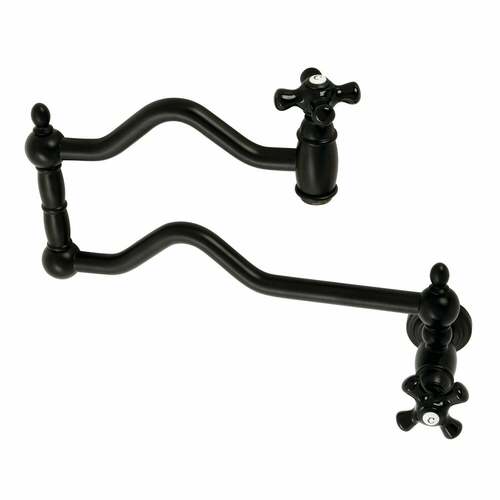 Kingston Brass KS2100PKX Duchess Matte Black Wall Mount Pot Filler Faucet