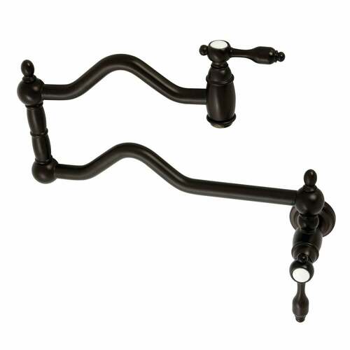 Kingston Brass KS2105TAL Tudor Wall-Mount Pot Filler Faucet, Oil Rubbed Bronze