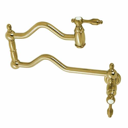 Kingston Brass KS2107TAL Tudor Brushed Brass Wall Mount Pot Filler Faucet
