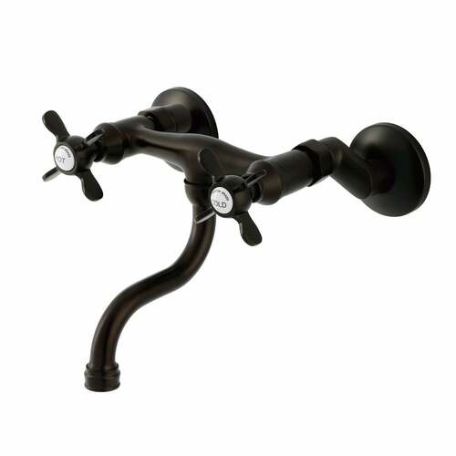 Kingston Brass KS2115BEX Essex Double-Handle Wall Mount Bathroom Faucet, Oil Rubbed Bronze