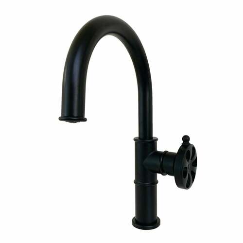 Kingston Brass KS2230RX Belknap Matte Black One-Handle Bathroom Faucet with Pop-Up Drain