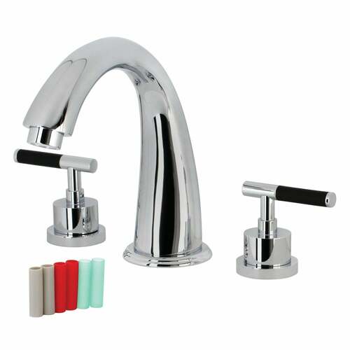 Kingston Brass KS2361CKL Kaiser Polished Chrome Two-Handle Deck Mount Roman Tub Faucet