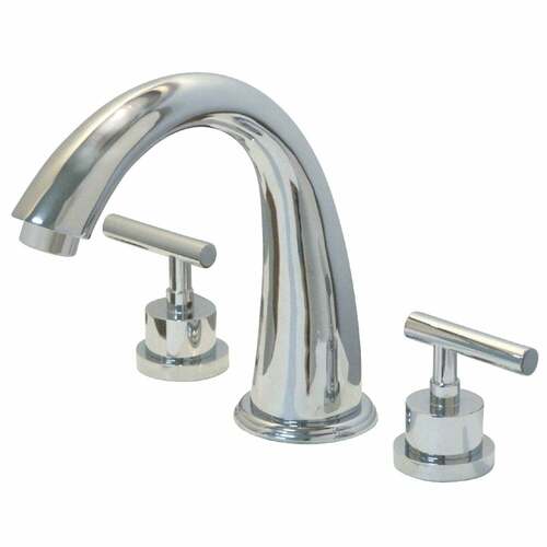 Kingston Brass KS2361CML Manhattan Polished Chrome Two-Handle Deck Mount Roman Tub Faucet