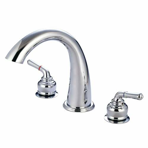Kingston Brass KS2361 Milano Polished Chrome Two-Handle Deck Mount Roman Tub Faucet