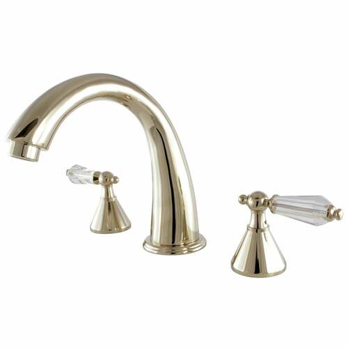 Kingston Brass KS2362WLL Wilshire Two-Handle Deck Mount Roman Tub Faucet in Polished Brass