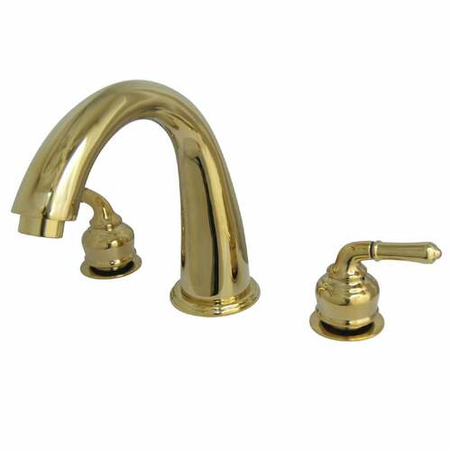 Kingston Brass KS2362 Milano Polished Brass Two-Handle Deck Mount Roman Tub Faucet