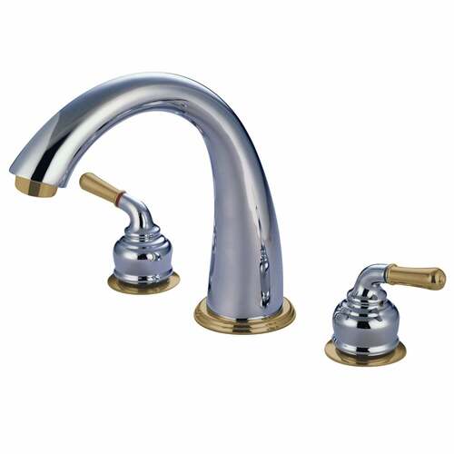 Kingston Brass KS2364 Milano Two-Handle Deck Mount Roman Tub Faucet, Chrome/Brass