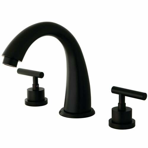 Kingston Brass KS2365CML Manhattan Oil Rubbed Bronze Two-Handle Deck Mount Roman Tub Faucet