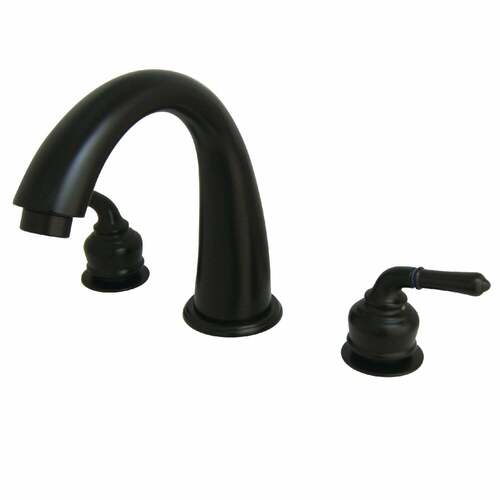 Kingston Brass KS2365 Milano Oil Rubbed Bronze Two-Handle Deck Mount Roman Tub Faucet