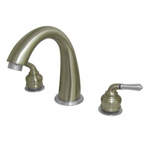 Kingston Brass KS2367 Milano Two-Handle Deck Mount Roman Tub Faucet, Brushed Nickel/Chrome
