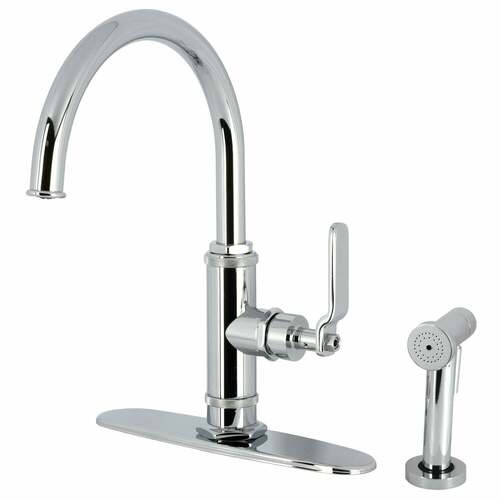 Kingston Brass KS2431KL Whitaker Polished Chrome Single-Handle Kitchen Faucet with Side Sprayer