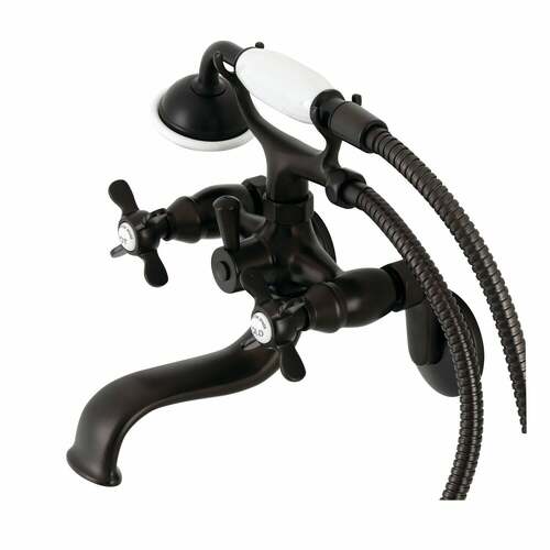 Kingston Brass KS246ORB Essex Wall Mount Clawfoot Tub Faucet with Hand Shower, Oil Rubbed Bronze