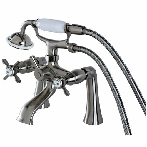 Kingston Brass KS288SN Essex Brushed Nickel Clawfoot Tub Faucet with Hand Shower