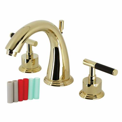 Kingston Brass KS2962CKL Kaiser Widespread Bathroom Faucet with Brass Pop-Up, Polished Brass