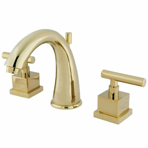 Kingston Brass KS2962CQL Claremont Widespread Bathroom Faucet with Brass Pop-Up, Polished Brass
