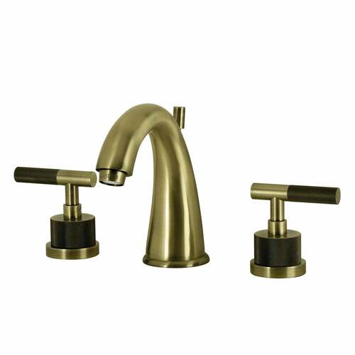 Kingston Brass KS2963KNL Convergent Widespread Bathroom Faucet, 2-Handle, Antique Brass
