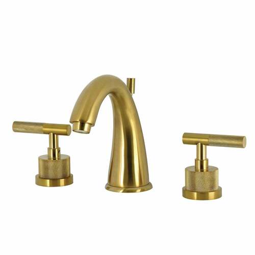 Kingston Brass KS2967KNL Convergent Widespread Bathroom Faucet, 2-Handle, Brushed Brass