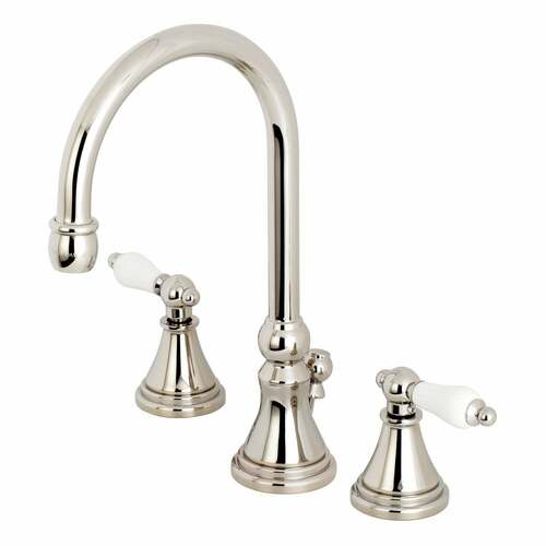 Kingston Brass KS2986PL Governor Widespread Bathroom Faucet, Brass Pop-Up, Polished Nickel