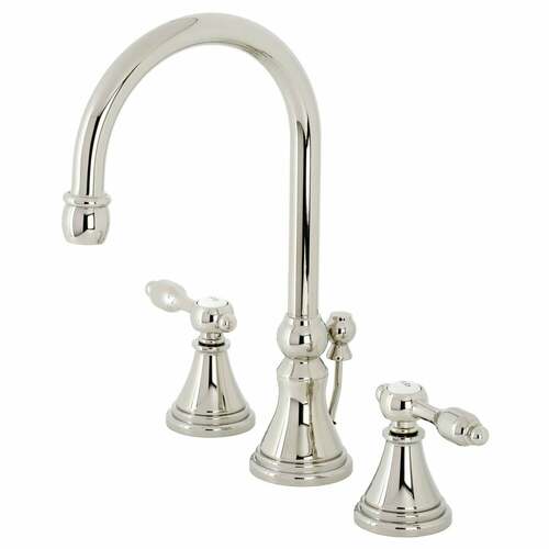 Kingston Brass KS2986TAL Tudor Widespread Bathroom Faucet, Brass Pop-Up, Polished Nickel