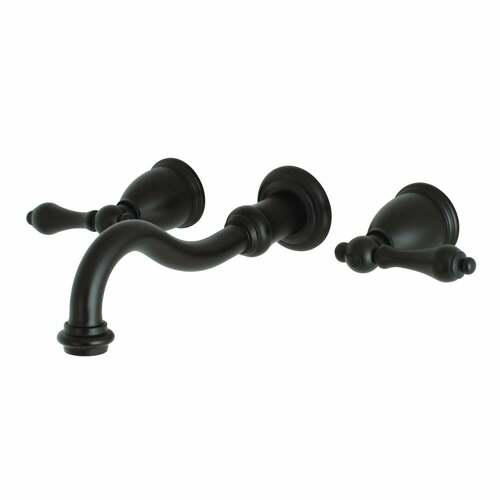 Kingston Brass KS3020AL Restoration Matte Black Two-Handle Wall Mount Roman Tub Faucet