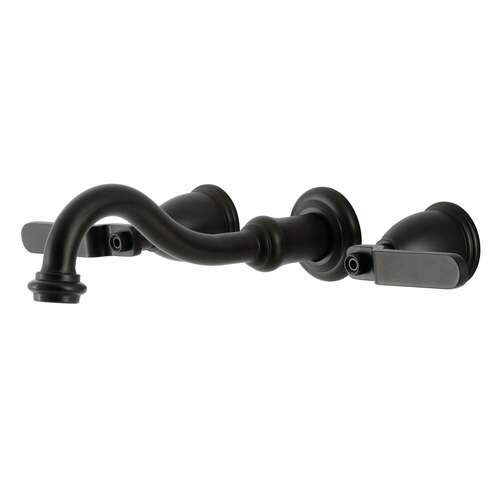 Kingston Brass KS3020KL Whitaker Matte Black Two-Handle Wall Mount Roman Tub Faucet