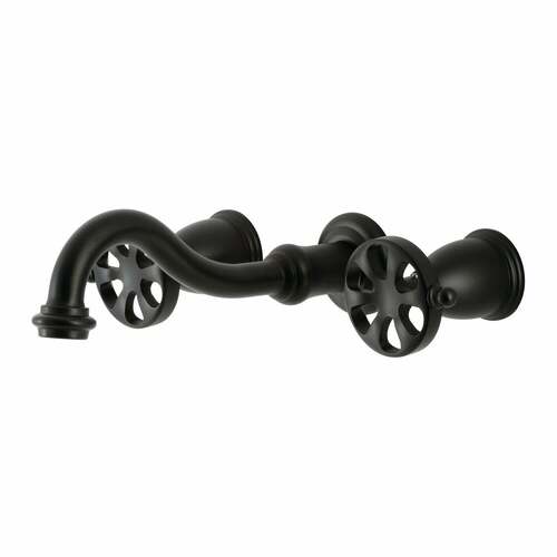 Kingston Brass KS3020RX Belknap Matte Black Two-Handle Wall Mount Roman Tub Faucet