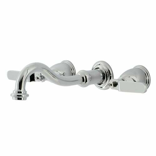 Kingston Brass KS3021KL Whitaker Two-Handle Wall-Mount Roman Tub Faucet, Polished Chrome