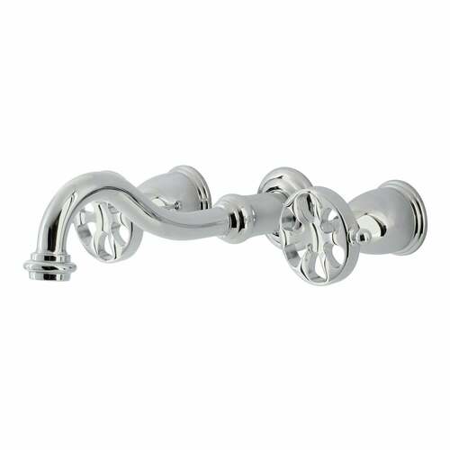 Kingston Brass KS3021RX Belknap Polished Chrome Two-Handle Wall Mount Roman Tub Faucet