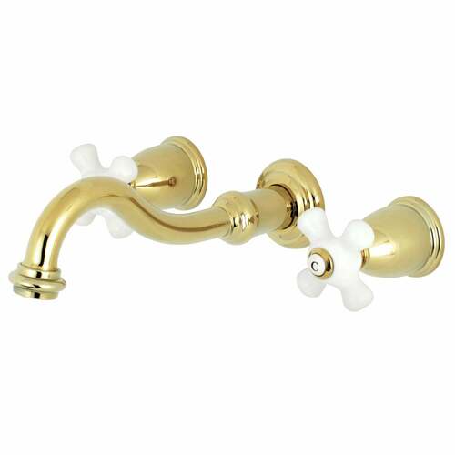 Kingston Brass KS3022PX Restoration Wall Mount Roman Tub Faucet, Polished Brass