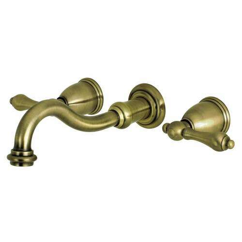 Kingston Brass KS3023AL Restoration Wall Mount Roman Tub Faucet, Antique Brass