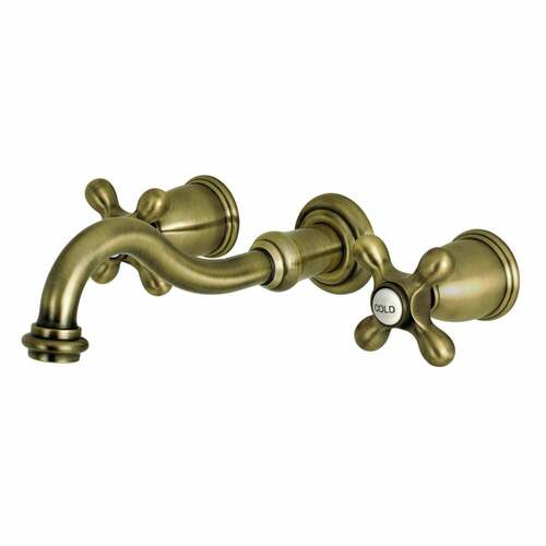 Kingston Brass KS3023AX Restoration Antique Brass Two-Handle Wall Mount Roman Tub Faucet