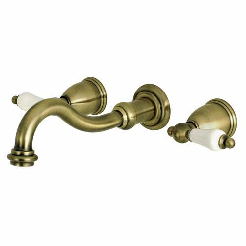 Kingston Brass KS3023PL Restoration Antique Brass Wall Mount Roman Tub Faucet, Two-Handle