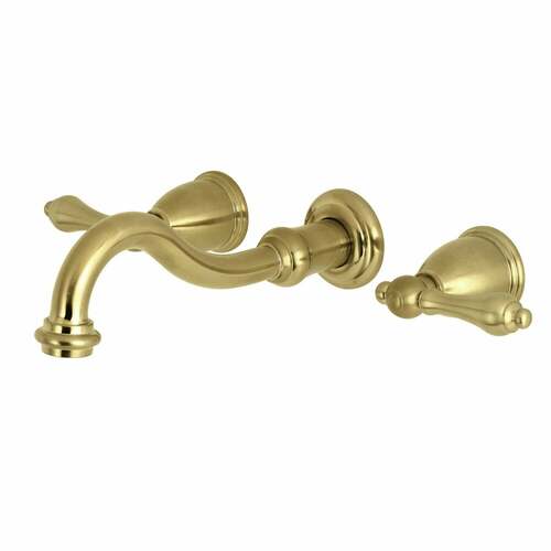 Kingston Brass KS3027AL Restoration Wall Mount Roman Tub Faucet, Brushed Brass