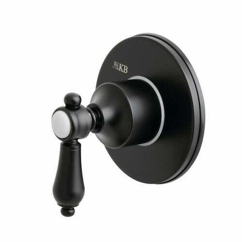 Kingston Brass KS3030BAL Heirloom Matte Black Single-Handle Three-Way Diverter Valve with Trim Kit