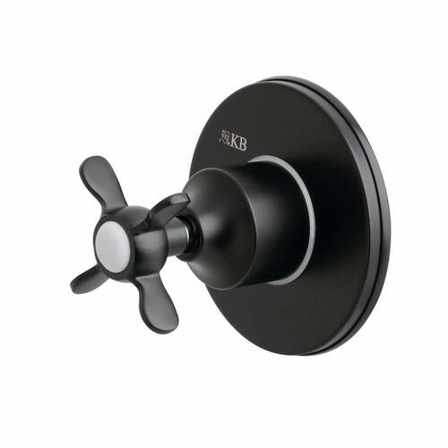Kingston Brass KS3030BEX Matte Black Single-Handle Three-Way Diverter Valve with Trim Kit