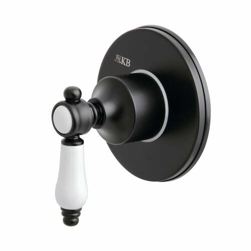 Kingston Brass KS3030BPL Bel-Air Matte Black Single-Handle Three-Way Diverter Valve with Trim Kit