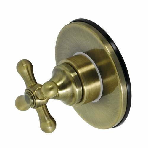 Kingston Brass KS3033AX Antique Brass Single-Handle Three-Way Diverter Valve with Trim Kit