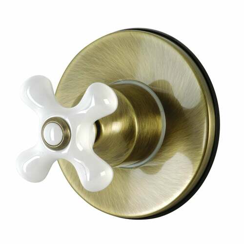 Kingston Brass KS3033PX Antique Brass Single-Handle Three-Way Diverter Valve with Trim Kit