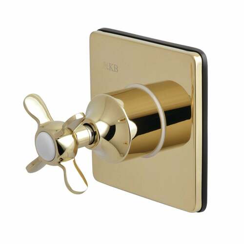Kingston Brass KS3042BEX Polished Brass Single-Handle Three-Way Diverter Valve with Trim Kit