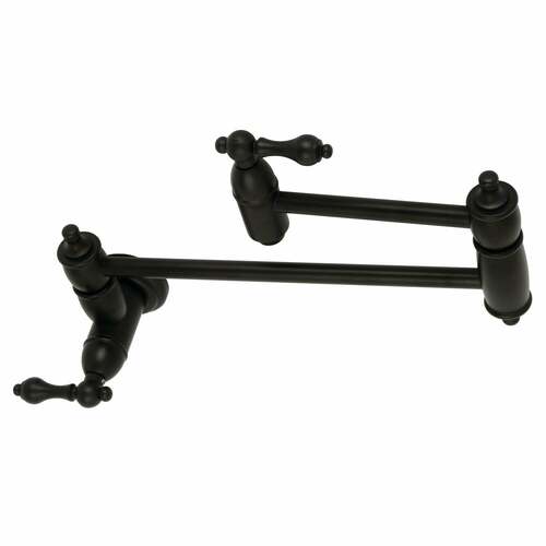 Kingston Brass KS3100AL Restoration Matte Black Wall Mount Pot Filler Faucet