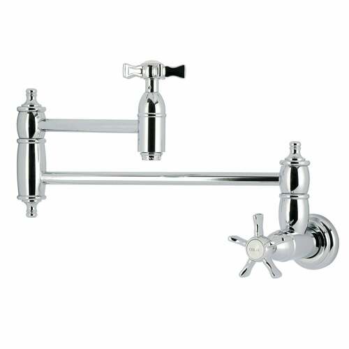 Kingston Brass KS3101NX Hamilton Wall Mount Pot Filler Faucet, Two-Handle, Polished Chrome