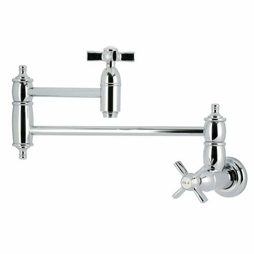 Kingston Brass KS3101ZX Millennium Wall Mount Pot Filler Faucet, 2-Handle, Polished Chrome