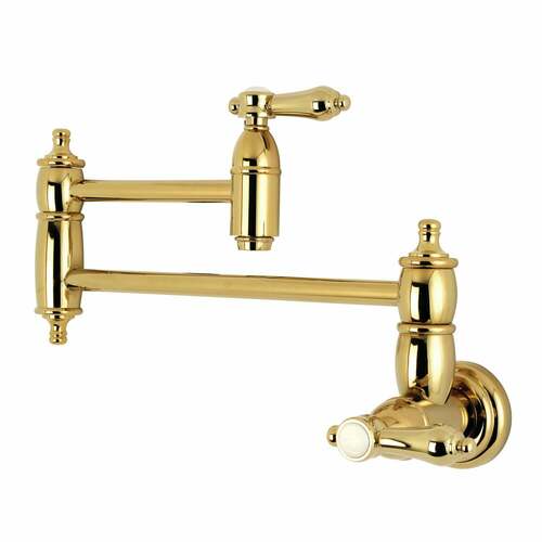 Kingston Brass KS3102BAL Heirloom Wall-Mount Pot Filler Faucet, Polished Brass
