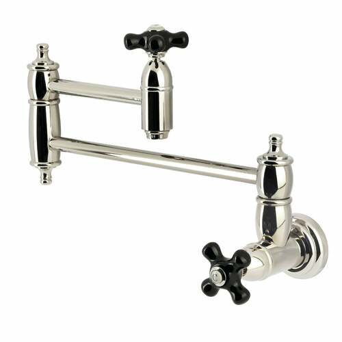 Kingston Brass KS3106PKX Duchess Wall-Mount Pot Filler Faucet, Polished Nickel